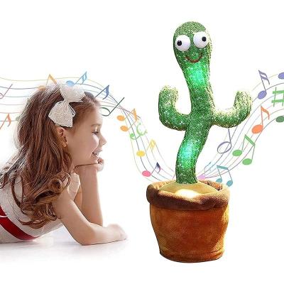 China Sing to 32CM Rechargeable Dancing Cactus 120 Songs Speaking Singing Dance Rehearsal Music Plush Factory English Electric Recording Toy for sale