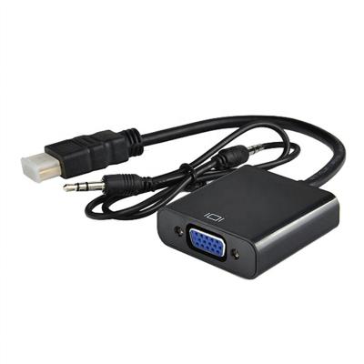 China COMPUTER HD 1080P HDMI to VGA with Audio Cable Converter HDTV to VGA Male to Female Adapter Cable for sale