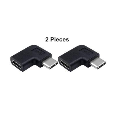 China All With Type C Apology 2 Pieces 90 Degree Angle USB 3.1 Right Angle Left Type C Male To USB-C Female Converter Adapter For Laptop for sale