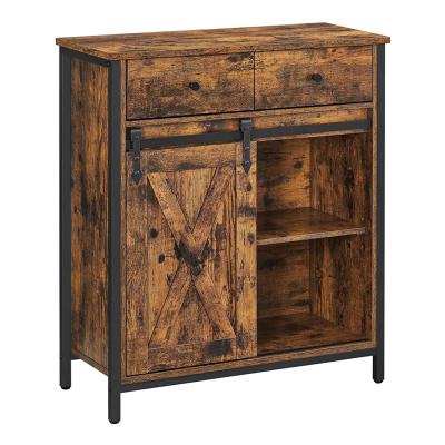 China Brown Industrial Black BOARD Style Floor Storage Rustic Sideboard 0244 for sale