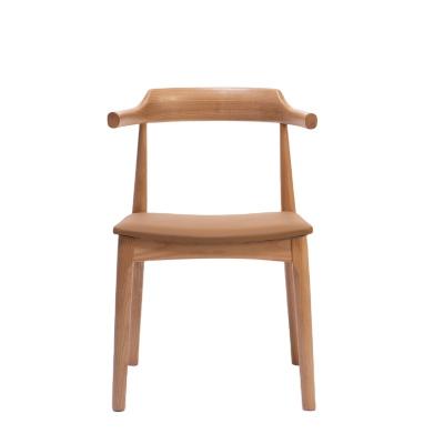 China Pure solid wood small apartment restaurant horn chair 0029 Nordic simple soft PU package for sale