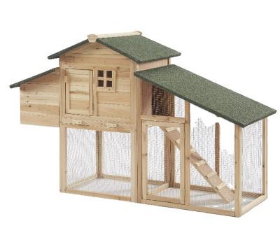 China Breathable Fir Wood Hutch Chicken Cage Original Color for sale