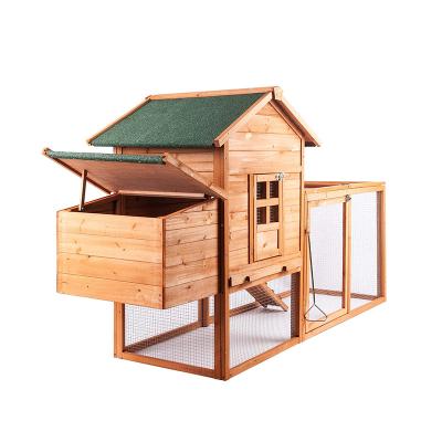 China Breathable Wooden Chicken Rabbit Pet Cage Hutch Hen House With Sufficient High Outdoor Activity Areas Chicken Run Toilet Habitat for sale