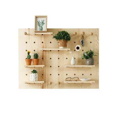 China Sustainable Creative Home Pine Storage Wall Mounted Rack 0417 for sale