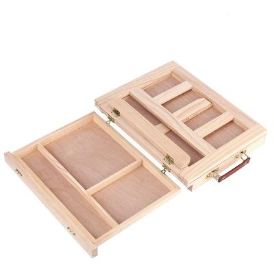 China Portable Sketch Drawing Drawer Table Top Pine Folding Easel 0409 for sale