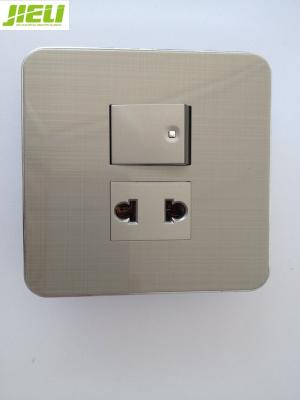 China Brown / White Electrical Wall Switch Brushed Metal With Flexible Modular for sale