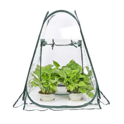 China Easily Assembled Mini Greenhouse Garden Cover Plant Transparent PVC Collapsible Mini Greenhouse Harvest Vale Warm Cover For Plant Insulation for sale