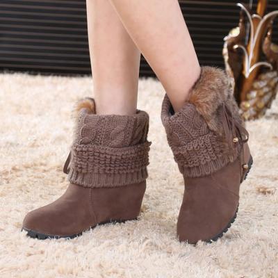 China Women's Fancy Deodorization Tassel Warm Boots Ankle Length Wedge Korean Flat Snow Boots for sale