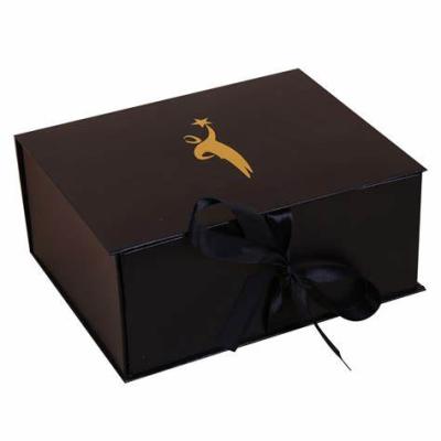 China Handmade Folding Cartons Ready-to-ship Quality Folding Paper Box Black Cardboard Packaging Box for sale