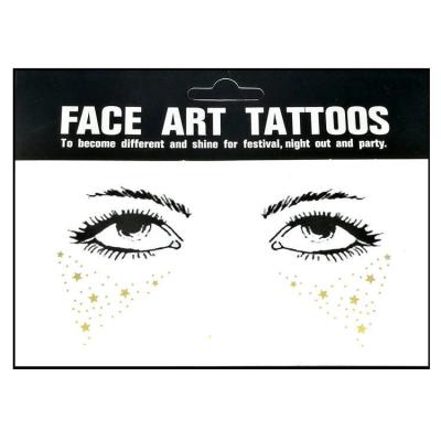 China Self Adhesive Metallic Face Tattoo Sticker Freckles Face Tattoo Water Transfer Gold Foil Waterproof Eye Decal Sticker Makeup Face Decoration for sale