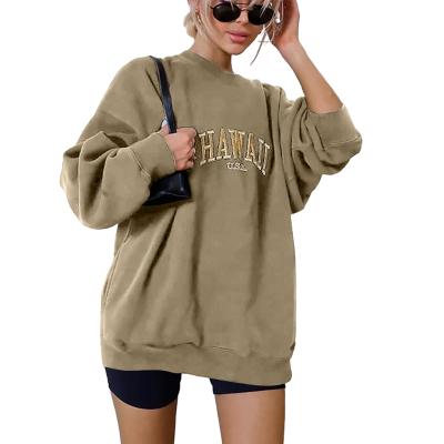 China Anti-wrinkle 2021 hot sale women's vintage drop hoodies women's hoodies and sweatshirt oversized casual women's sweatshirts for sale