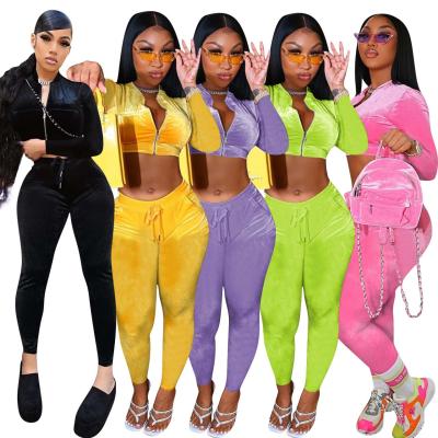 China 2021 QUICK DRY Autumn Sweatpants Woman Velvet Tracksuits For Women Fits Two Piece Jogging Pants Set Sweatsuit Women Set Tracksuit for sale