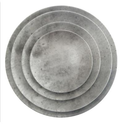 China Wholesale Viable Antique Ceramic Gray Cement Charger Bone China Dish Concrete Dishes Set for sale