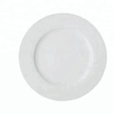 China Sustainable White Ceramic Bone China Round Flat Plate 10.5inch Flat Dish For Sale for sale