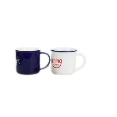 China Viable OEM Factory Wholesale Logo 300ml Imitation Enamel Mug Ceramic Mug for sale