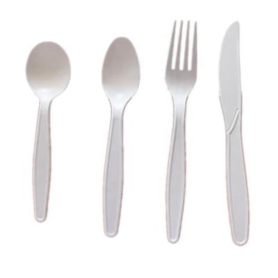 China Viable Green Disposable Knife 8inch Cornstarch Fork Spoon Biodegradable Cutlery Set for sale