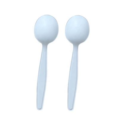 China Custom Disposable Eco-friendly Tableware 8inch Disposable Biodegradable Cornstarch Soup Spoon for sale