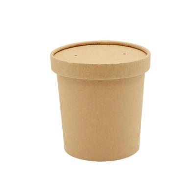 China Recycled Materials Catering Lid Kraft Paper Mache Noodle Bowls 15oz Easy Open Paper Bowl for sale