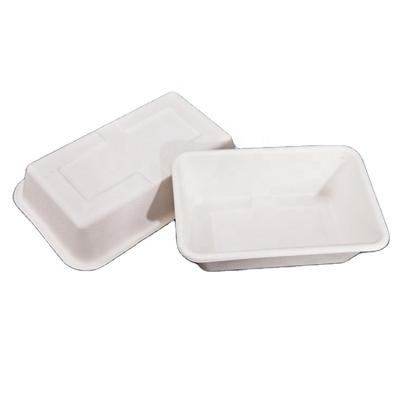 China Manufacturer Microwavable Sugar Cane Take Away Food Packet Bagasse Food Container Wholesale Takeout Packaging Box for sale