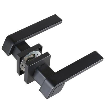 China Modern Gray Black Brush Finished Hot Straight Bar Hardware Lever Style Door Handle Lock Accessories, Interior Aluminum Door Locks Handle for sale