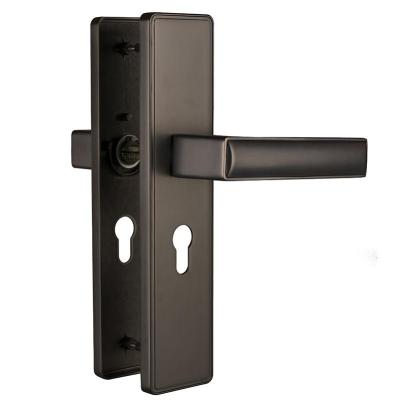 China New Type Modern Modern Gray Brush Finished Security Door Lever Handle for sale