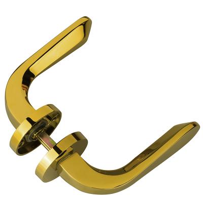 China Modern Hot Design Widely Used Home Use Gold Aluminum Interior Door Locks Handle Sets for sale