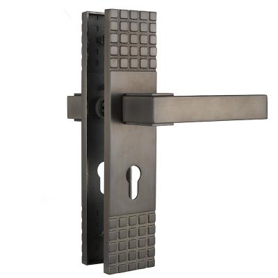 China Factory Direct Sales Modern Security Gray Black Brush Finished Door Locks Handle for sale