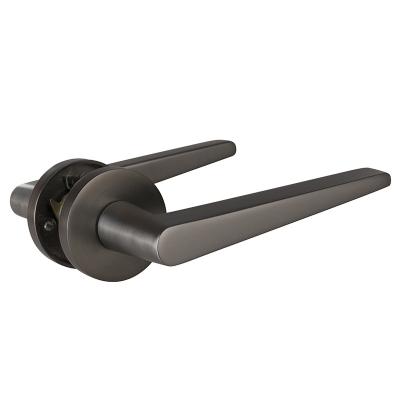 China Wholesale High Quality Modern Gray Black Brush Finished Metal Door Handle Sets for sale