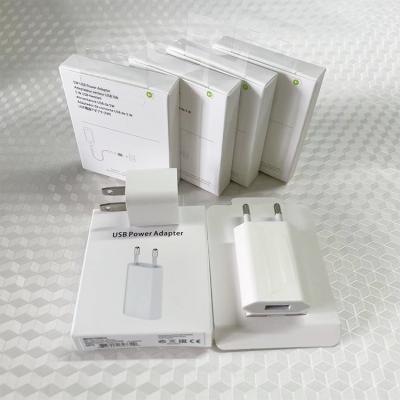 China Mobile phone A1400 A1385 USA quality 5W EU 5A wall usb charger for iPhone X xs 7 plus ac 8 adapter with retail box green label for sale