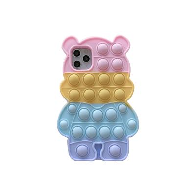 China Cute Bear Cartoon Shockproof Phone Case For iphone 11 12 13 pro XS max X XR 7 8 plus SE2020 22 Mini Silicone Shockproof Stand Cove r for sale