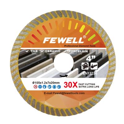 China Ceramic Tile 105x1.2x7x20mm 1.2mm Thickness 7mm Size Hot Press Diamond Saw Blade For Cutting Ceramic Tile for sale