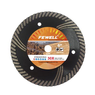 China Diamond Power 150*2.6/1.4*9*22.23mm high grade hot press 6inch turbo diamond saw blade for dry cutting granite for sale