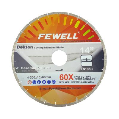 China Dekton Silver Welded 350*10*60mm Segmented 14inch Diamond Saw Blade For Cutting Turkey Seramic Dekton for sale