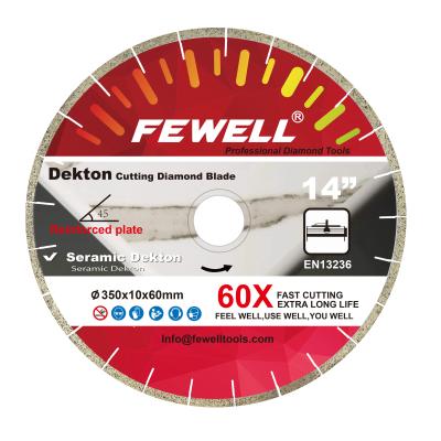 China Dekton Premium Silver Welded 350*10*60mm Segmented 14inch Diamond Saw Blade For Oblique Cutting 45 Degree From Turkey Seramic Dekton for sale