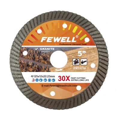 China Diamond Power Hot Press 5inch 125*2.2/1.4*12*22.23mm China high grade turbo fine circular diamond saw blade for dry cutting granite for sale