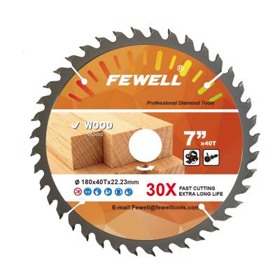 China 180*2.2/1.5*40T*22.23 wood exporting CTT 7inch saw blade for wood cutting for sale