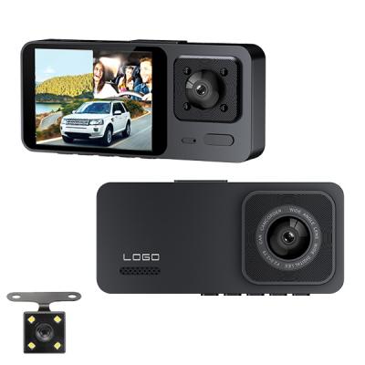 China New Arrival 3 Cycle Recording Car Lens Real HD 1080P Wide Angle Black Box 2.0 Inch Dash Cam Car DVR Video Recording Car Dashcam for sale