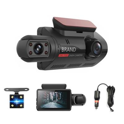 China Cycle Recording Dual Lens 1080P Wide Angle Car Dashcam 3 Inch Mini Car Black Box G-sensor Video Recording Car DVR Dash Cam for sale