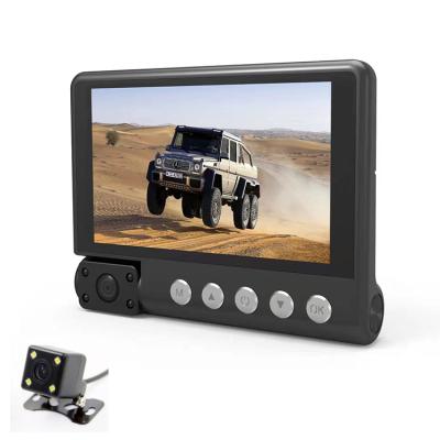 China New Arrival 3 Channels Full HD 1080P Cam 2022 Dash Car Video Recording 4.0 Inch Wide Angle Recording Cycle With G-sensor for sale