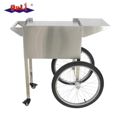 China Snack Factory Stainless Steel Popcorn Machine Cart With Wheels for sale