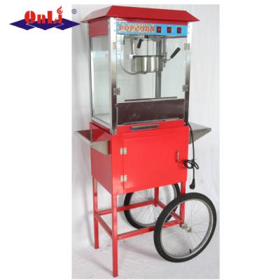 China Snack Factory 8 Ounce Electric Commercial Stainless Steel Popcorn Machine Maker With Cart for sale