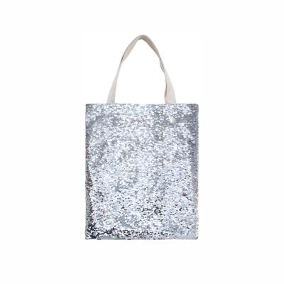 China Qualisub handled customized sublimation sequin tote bag canvas posterior sequin tote bag for sublimation 6 colors available for sale