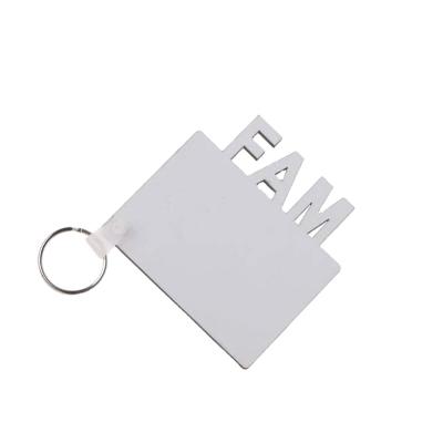 China Double Sides Printing Qualisub 3mm MDF Sublimation FAMILY Keychains Blanks In 75x75mm for sale