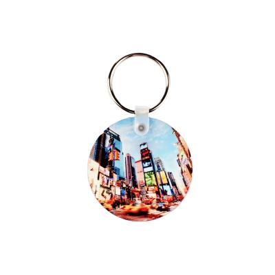 China Factory Price Customized Single Side Printing 3mm MDF Round Shape Sublimation Wooden Key Chain for sale