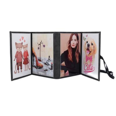 China Stylish Home Decoration Display Frame Qualisub Customized Sublimation Photo Frame PU Leather Photo Frame For Blank Sublimation 4*6 Inch 4 Photos For Sublimation for sale