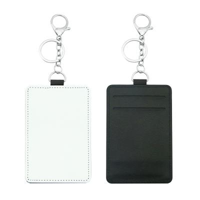 China Card Holder Qualisub Factory Price PU Card Holder Sublimation Keychains Blanks for sale