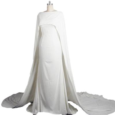 China Anti-Static RSW1643 Modest Vintage Women Wedding Dresses Elegant Ivory Dubai With Long Cape for sale