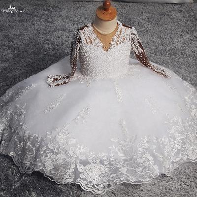 China FG85 Custom Long Sleeve Africa Bridesmaid Dresses Wedding Kids First Communion Dress White for sale