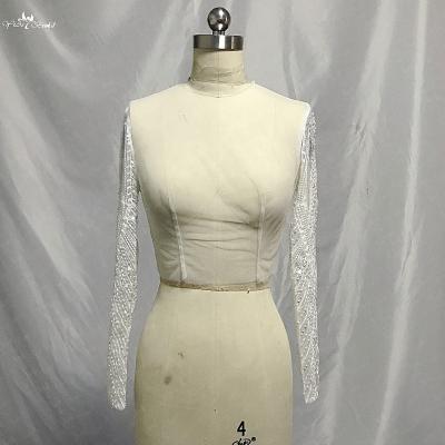 China RSJ162 Polyester Long Sleeves Lace Up Wedding Bolero Bride Jacket for sale