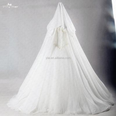 China Polyester RSJ20 Big Hat Wedding Chiffon Jacket Cape Muslim Dresses for sale